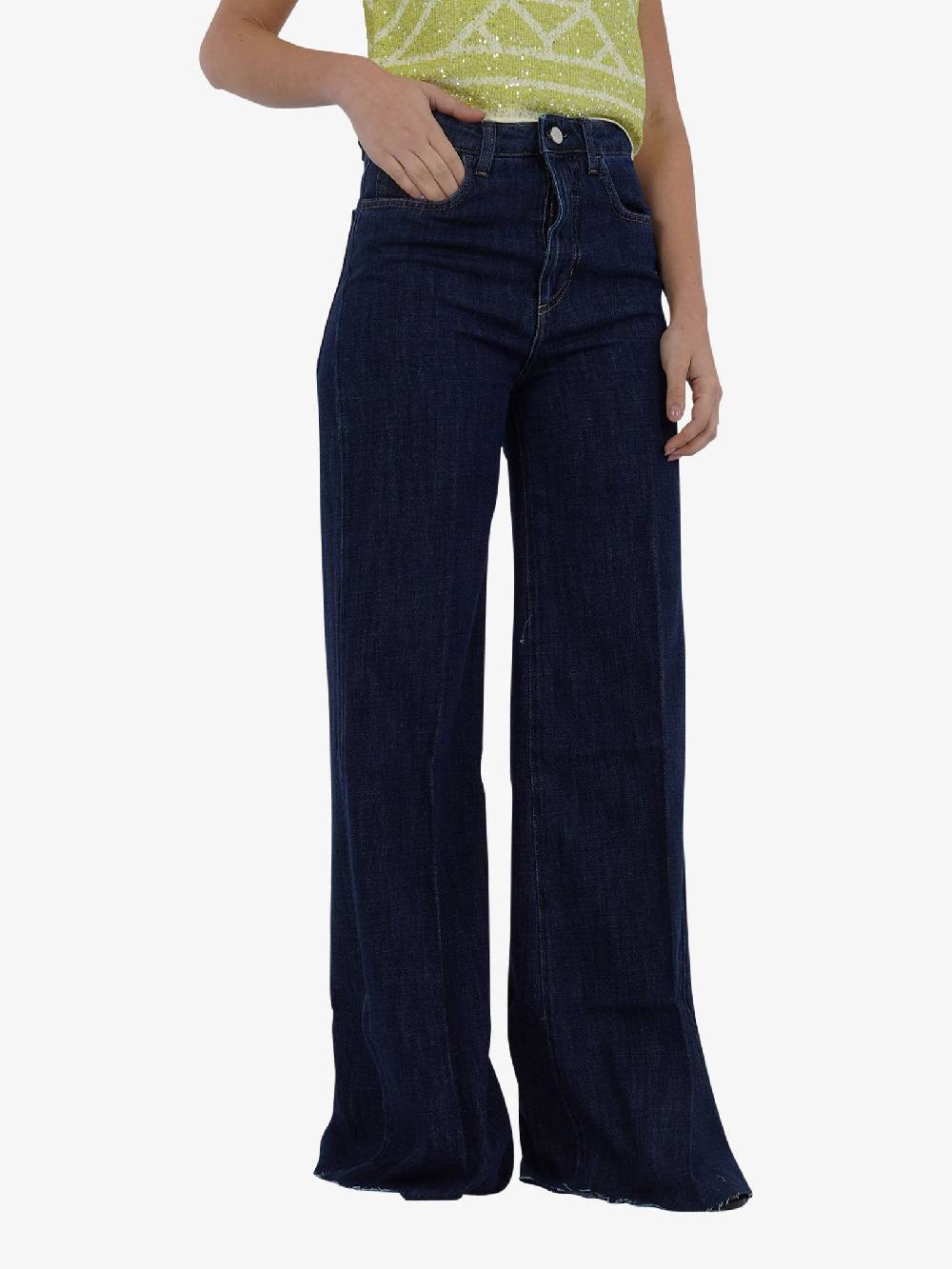 MERCI Jeans Flared Sharon 24 Donna In Cotone Blu Denim