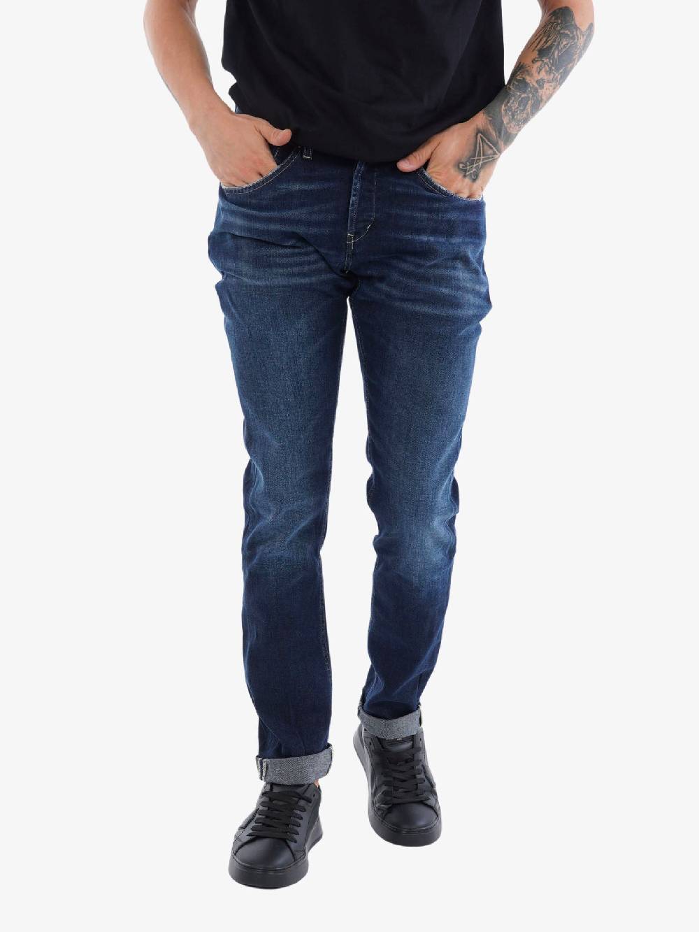 DONDUP Jeans George Skinny In Bull Stretch Uomo Denim Scuro