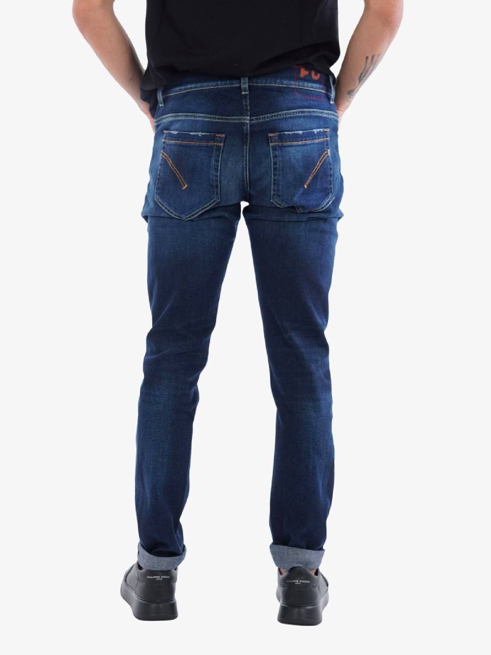 DONDUP Jeans George Skinny In Bull Stretch Uomo Denim Scuro