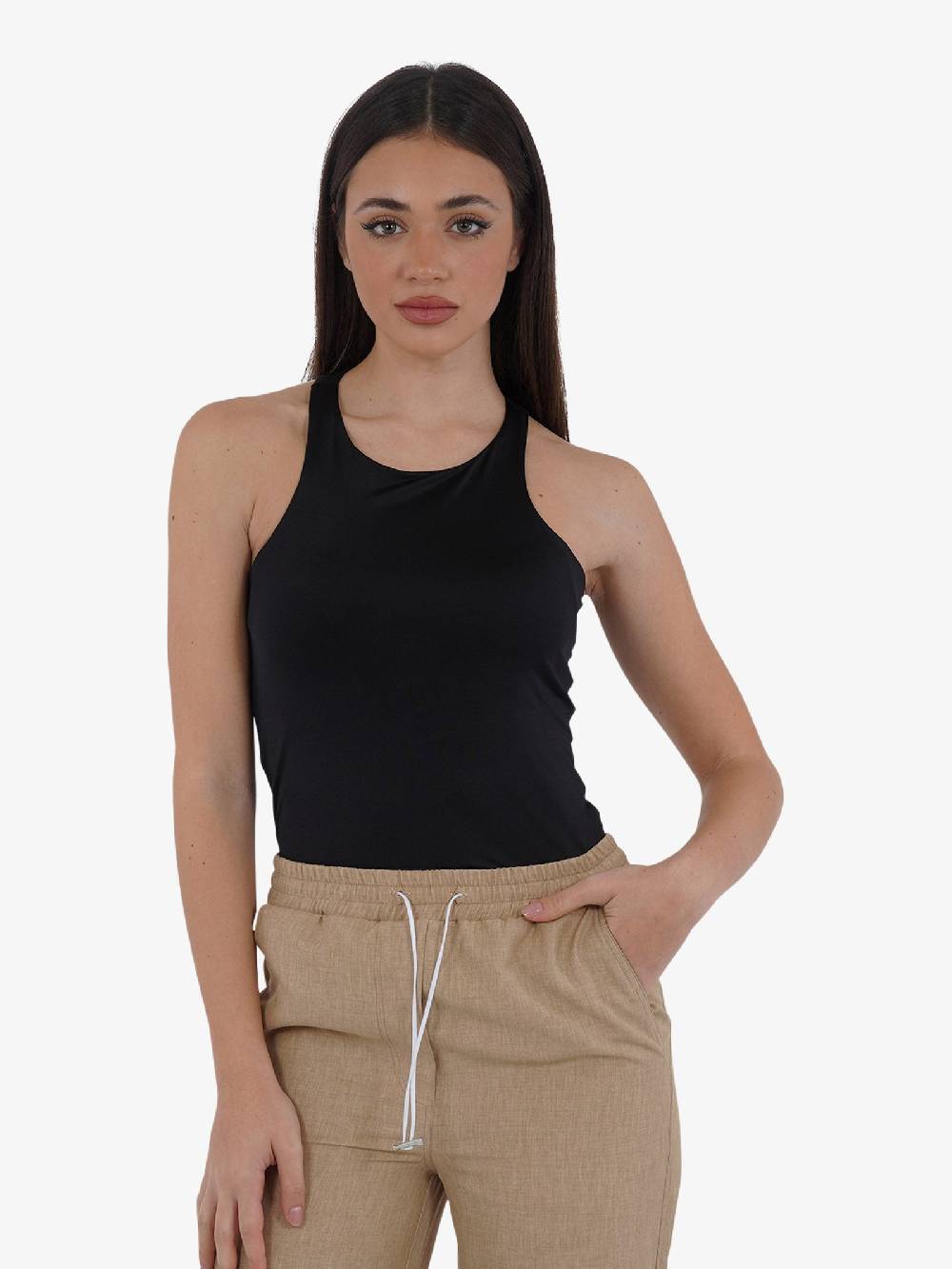 JIJIL Canotta CN294 Donna In Tesstuto Tecnico Nero