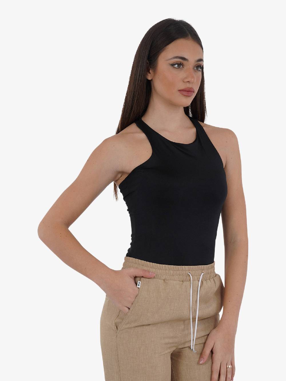 JIJIL Canotta CN294 Donna In Tesstuto Tecnico Nero