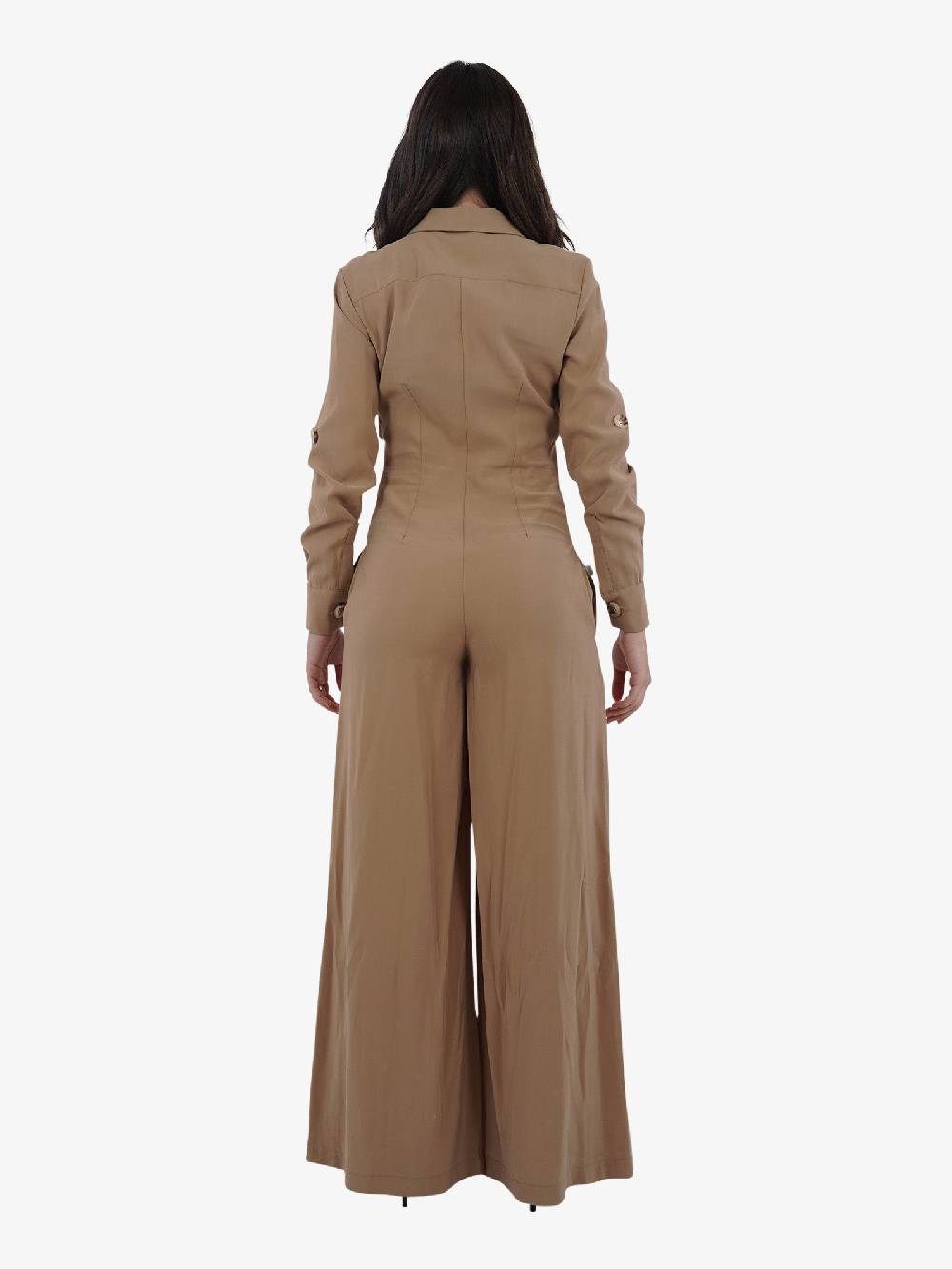 JIJIL Jumpsuit A Palazzo TU168 Donna Viscosa Beige