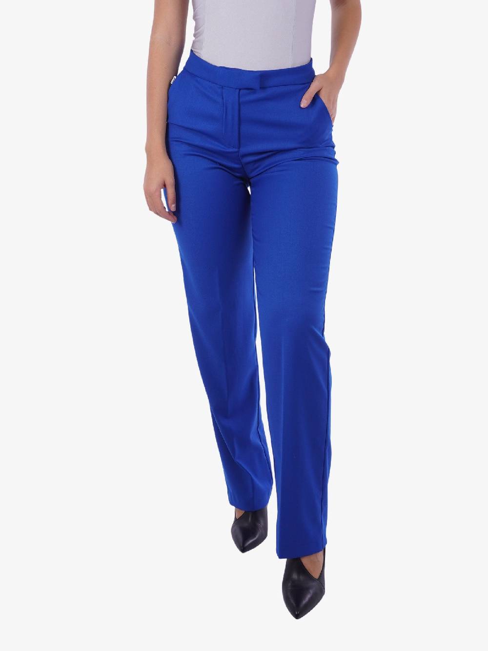 JIJIL Pantalone A Vita Alta Donna Blu