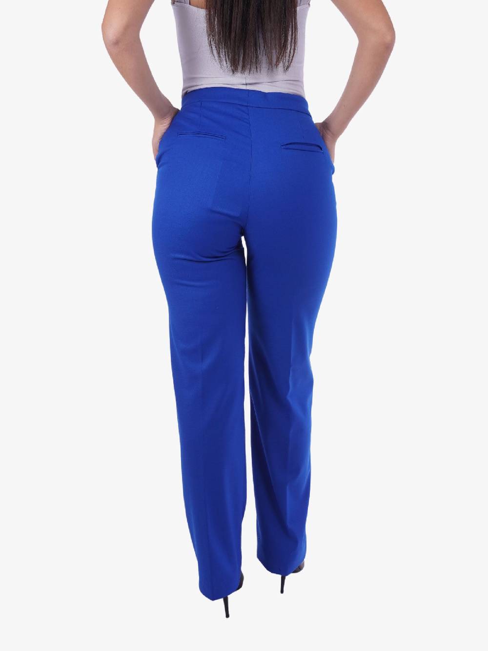 JIJIL Pantalone A Vita Alta Donna Blu
