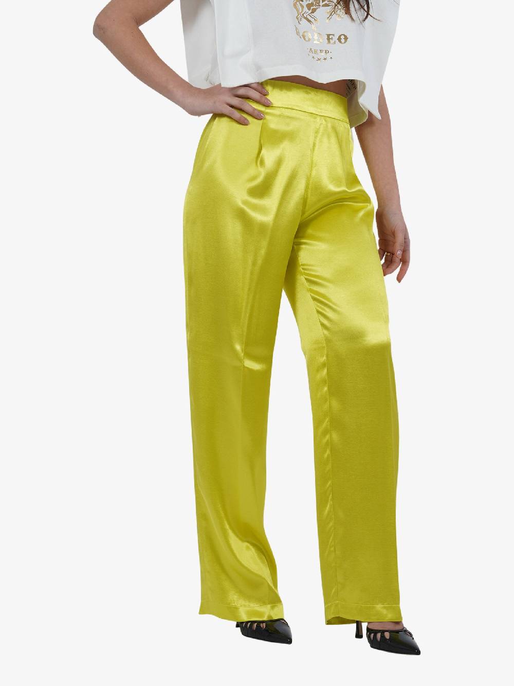 JIJIL Pantalone PA0410 Donna Viscosa Giallo