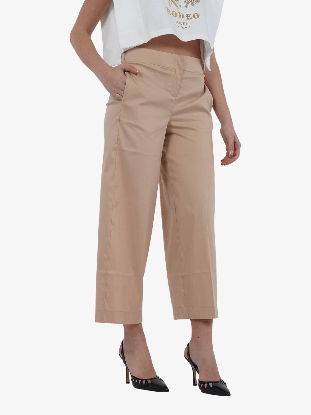 JIJIL Pantalone PA2790 Donna Cotone Beige