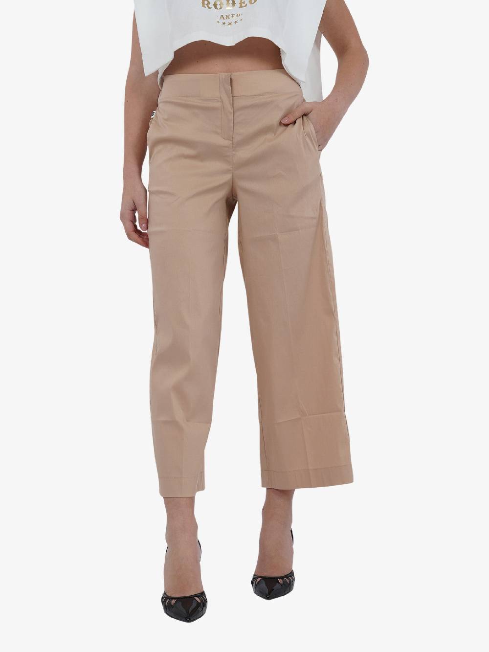 JIJIL Pantalone PA2790 Donna Cotone Beige