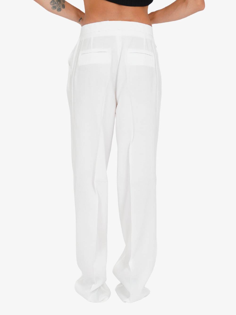 JIJIL Pantalone Viscosa Beige Con Dettagli A Righe