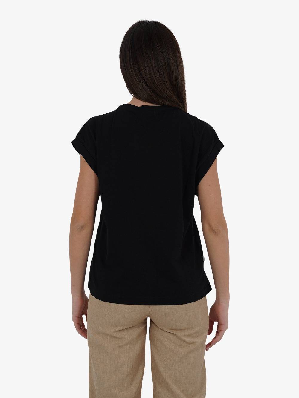 JIJIL T-shirt Girocollo TS266 Donna In Cotone Nero