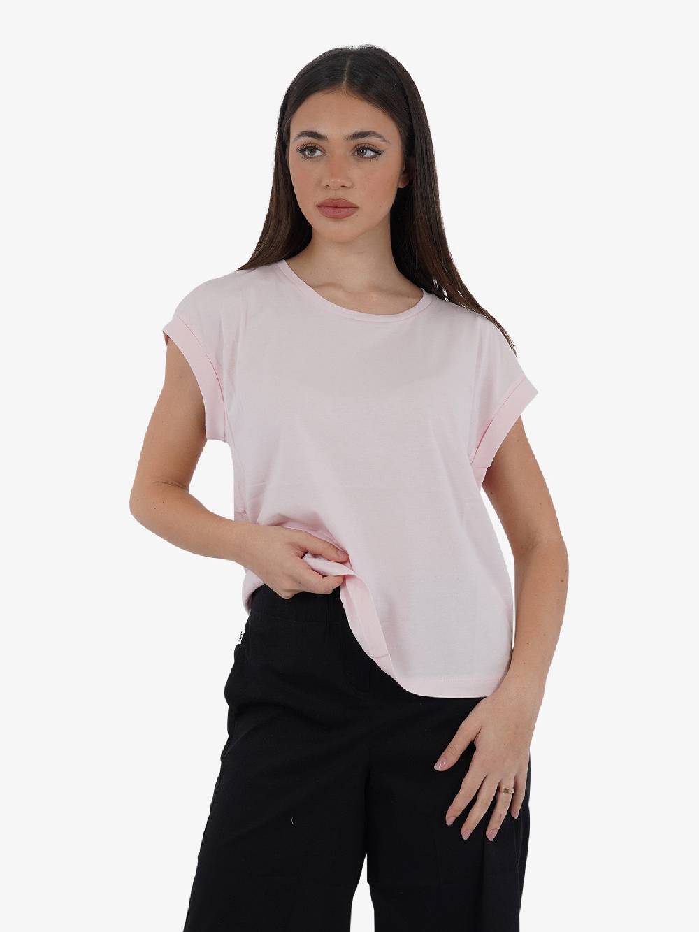 JIJIL T-shirt Girocollo TS266 Donna In Cotone Rosa