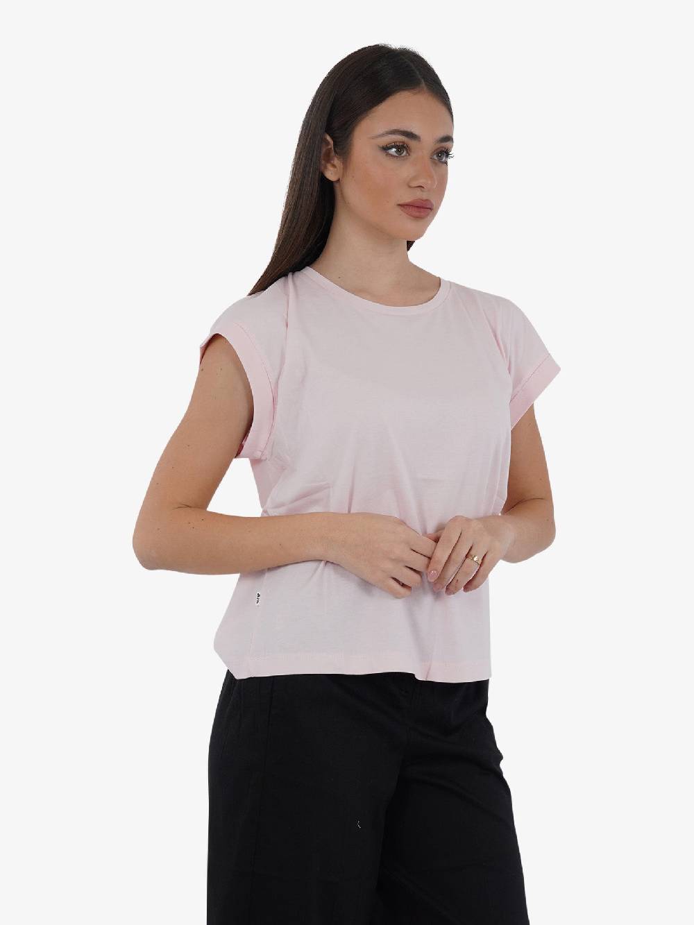 JIJIL T-shirt Girocollo TS266 Donna In Cotone Rosa