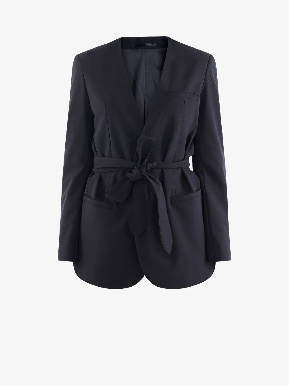 JUCCA Blazer in misto lana donna con cintura nero