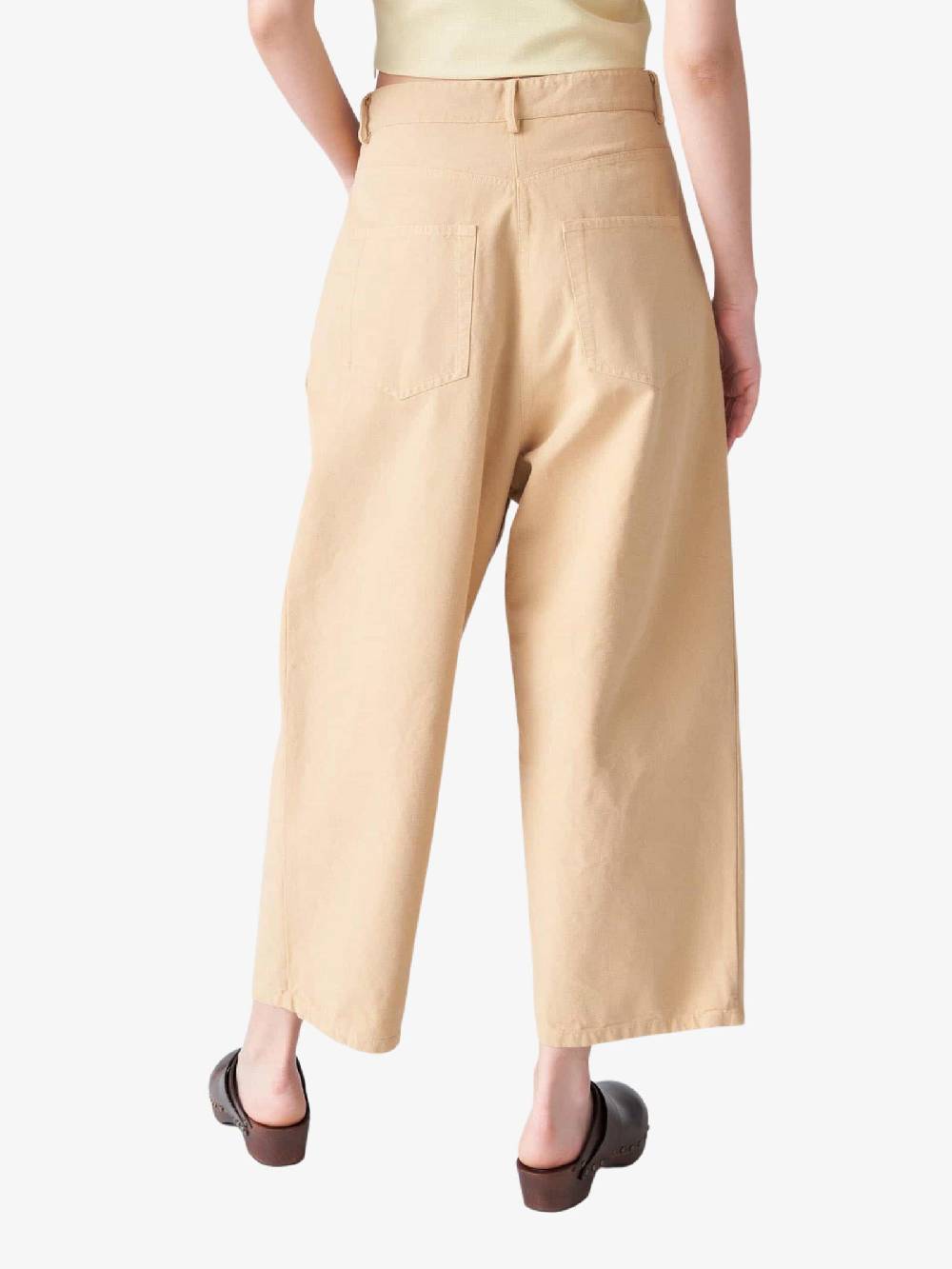 JUCCA Pantalone In Cotone Beige Con Pince Donna