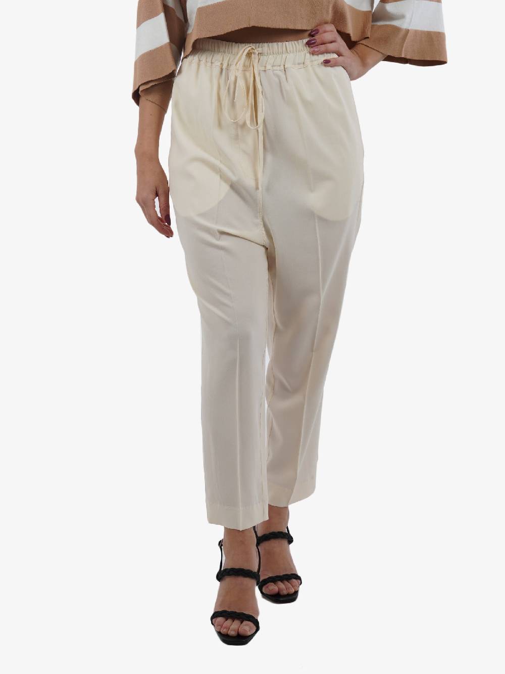 JUCCA Pantalone In Viscosa Donna Panna