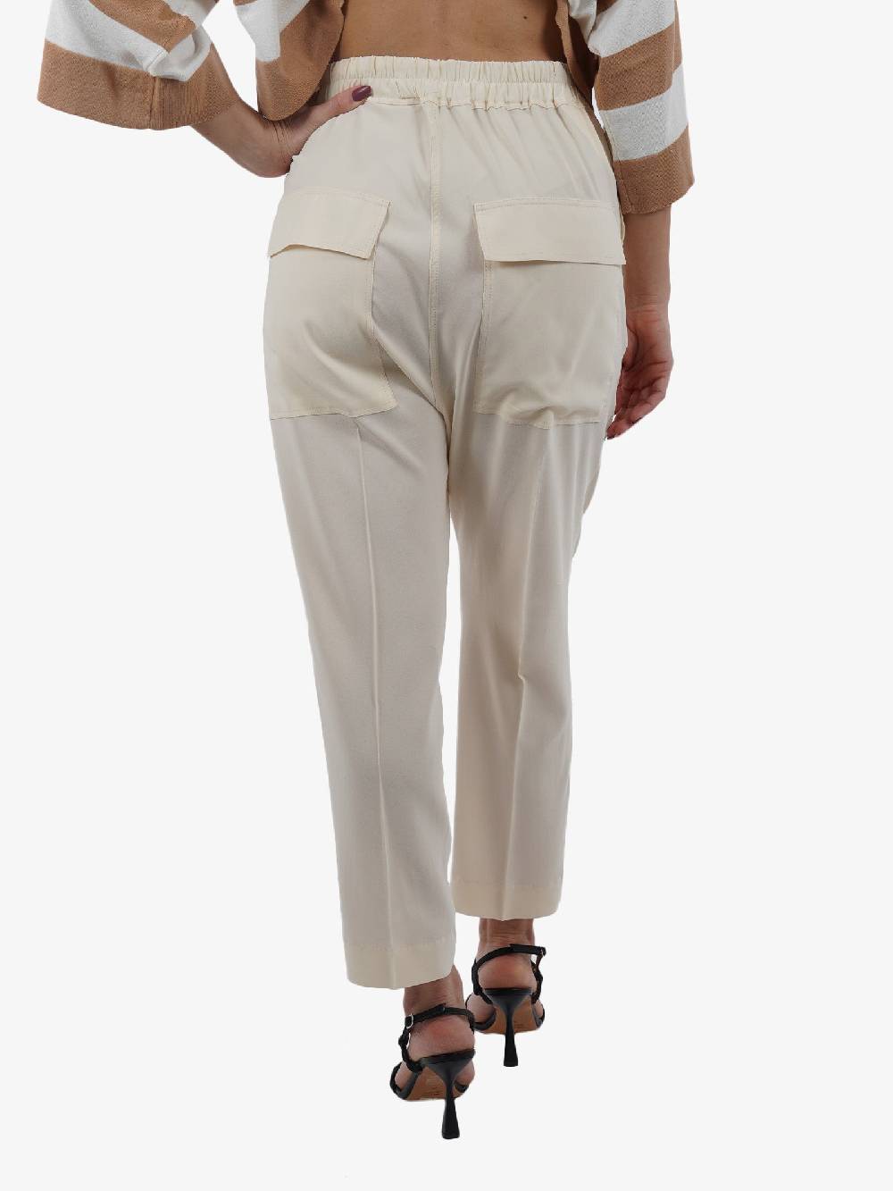 JUCCA Pantalone In Viscosa Donna Panna