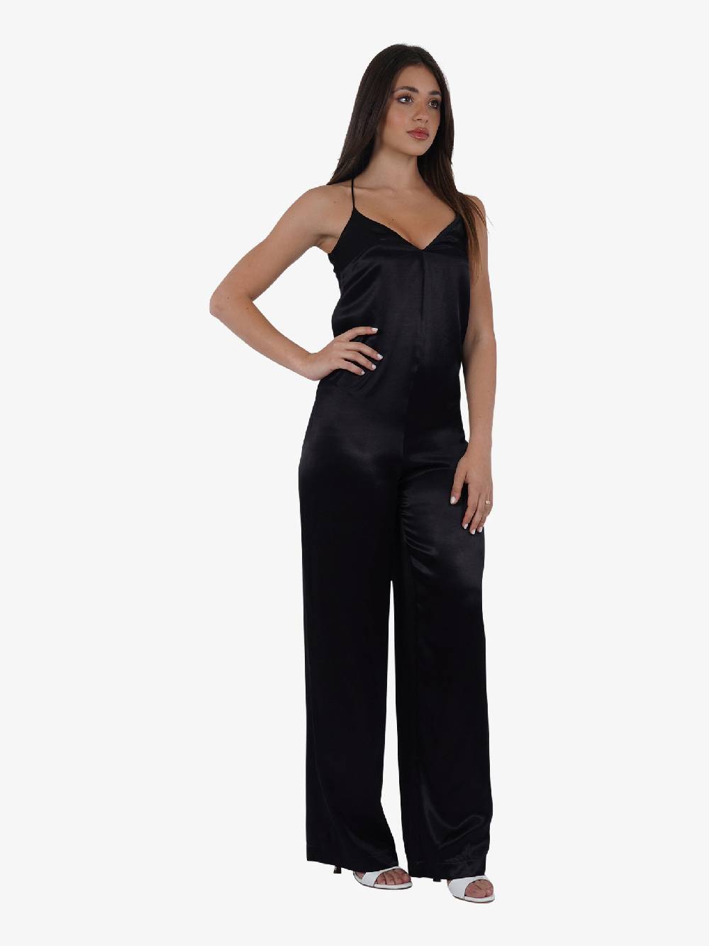JIJIL Jumpsuit Con Trasparenze TU017 Donna Viscosa Nero