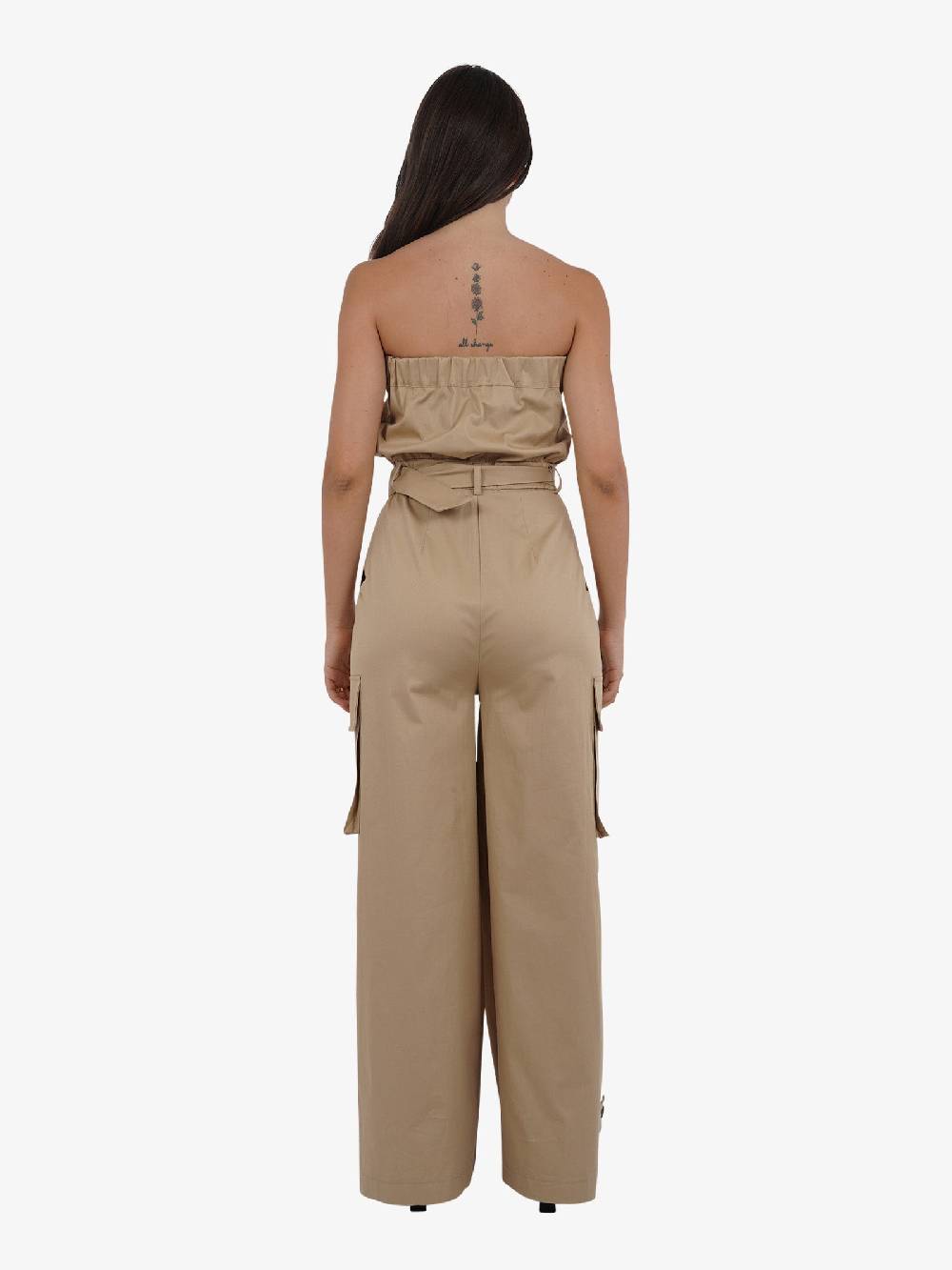 VICOLO Jumpsuit Senza Spalline TB0071 Donna Cotone Beige