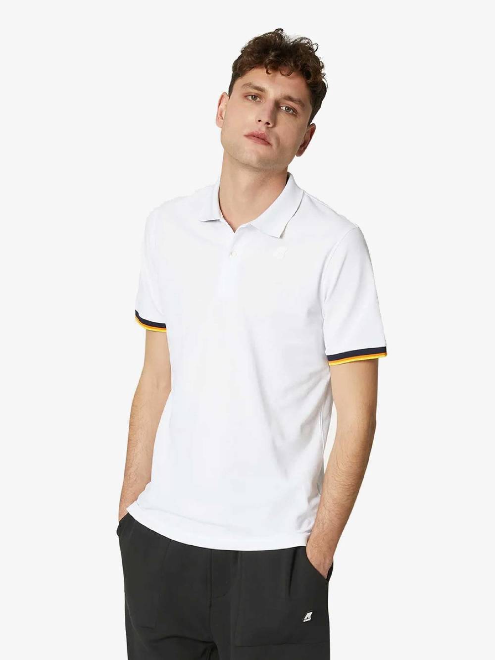 K-WAY Polo Alderic K71283W Uomo Cotone Bianco