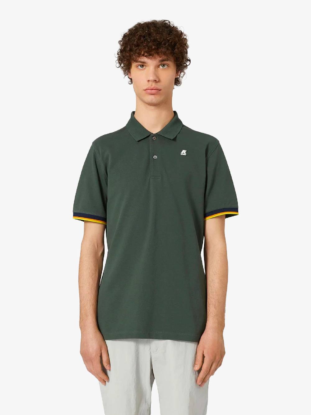 K-WAY Polo Vincent Uomo In Cotone Verde Scuro