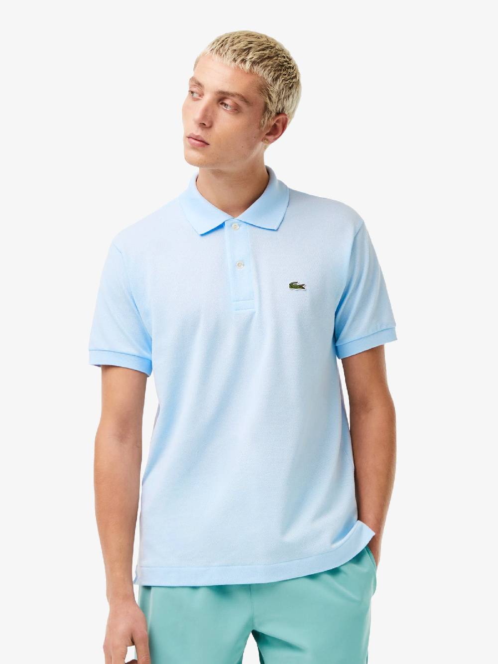 LACOSTE Polo Regolare Uomo In Cotone Azzurro