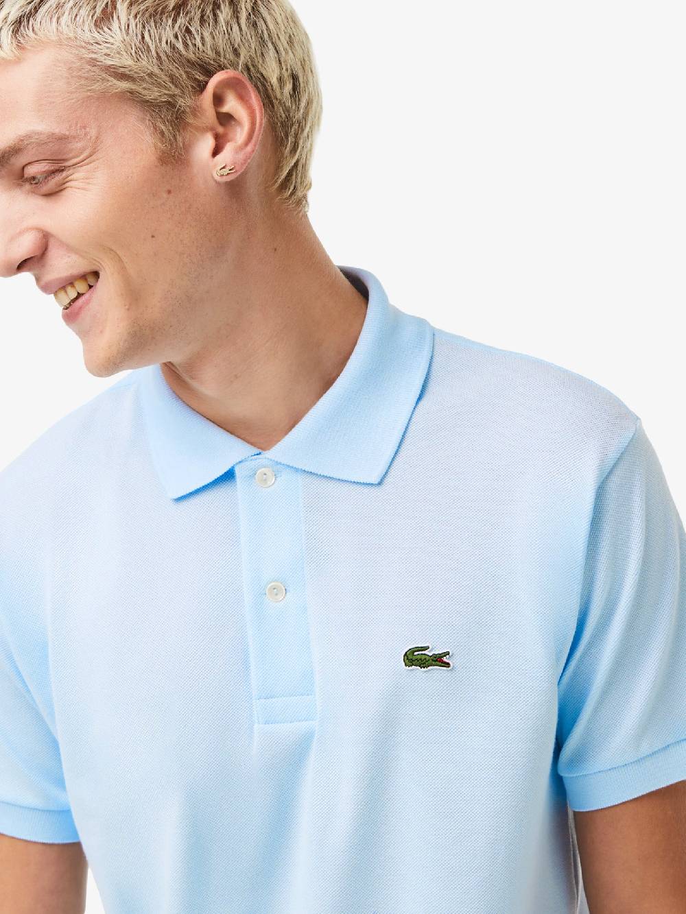LACOSTE Polo Regolare Uomo In Cotone Azzurro
