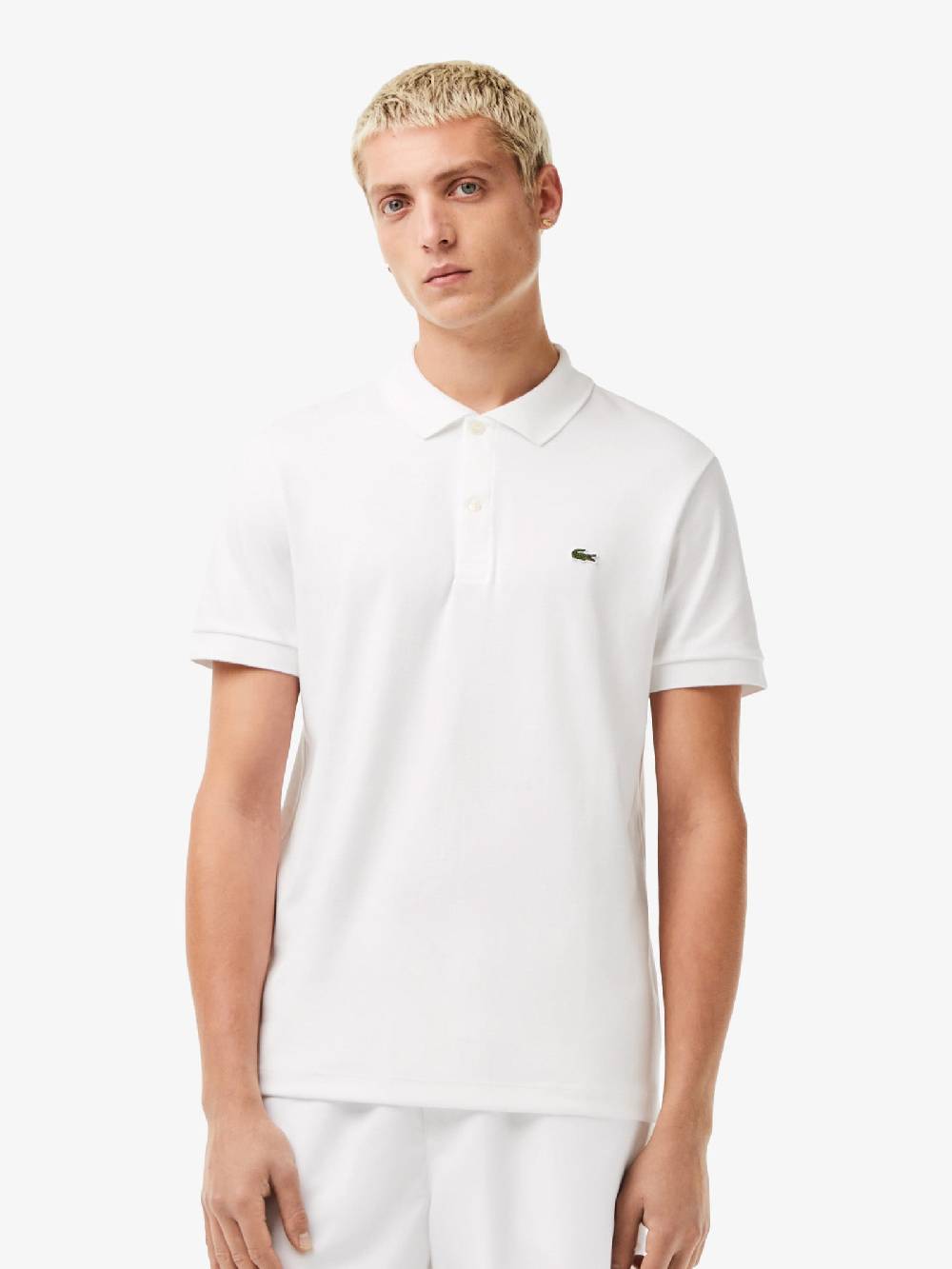 LACOSTE Polo Regolare Uomo In Cotone Bianco