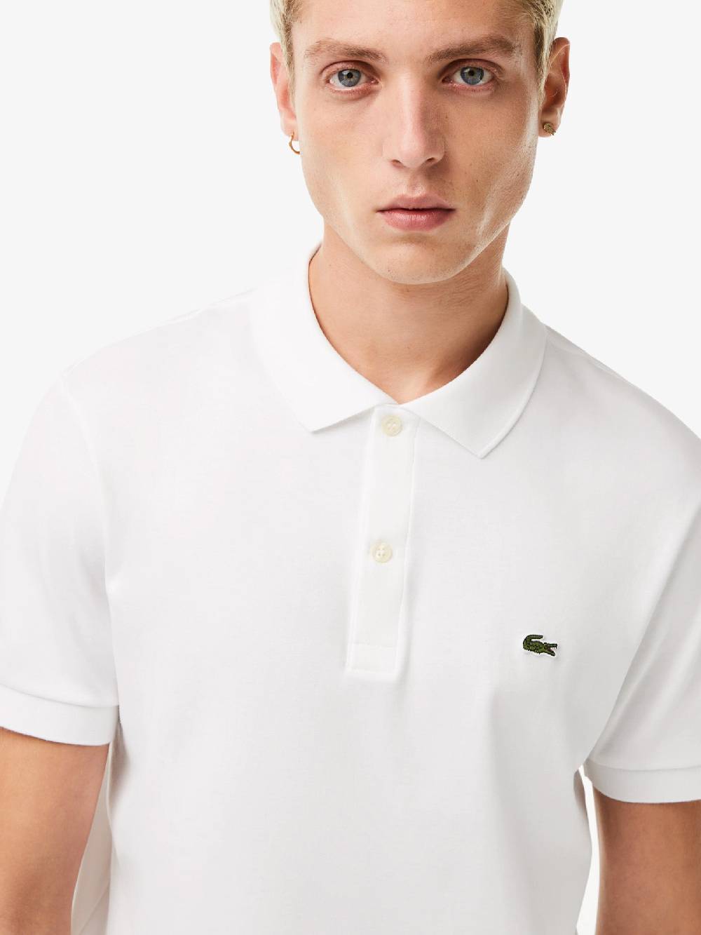 LACOSTE Polo Regolare Uomo In Cotone Bianco