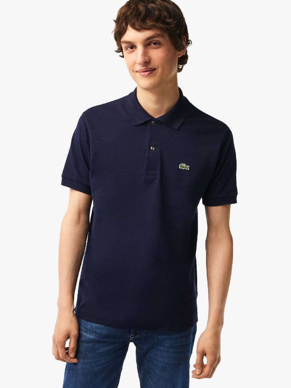 LACOSTE Polo Regolare Uomo In Cotone Blu Scuro