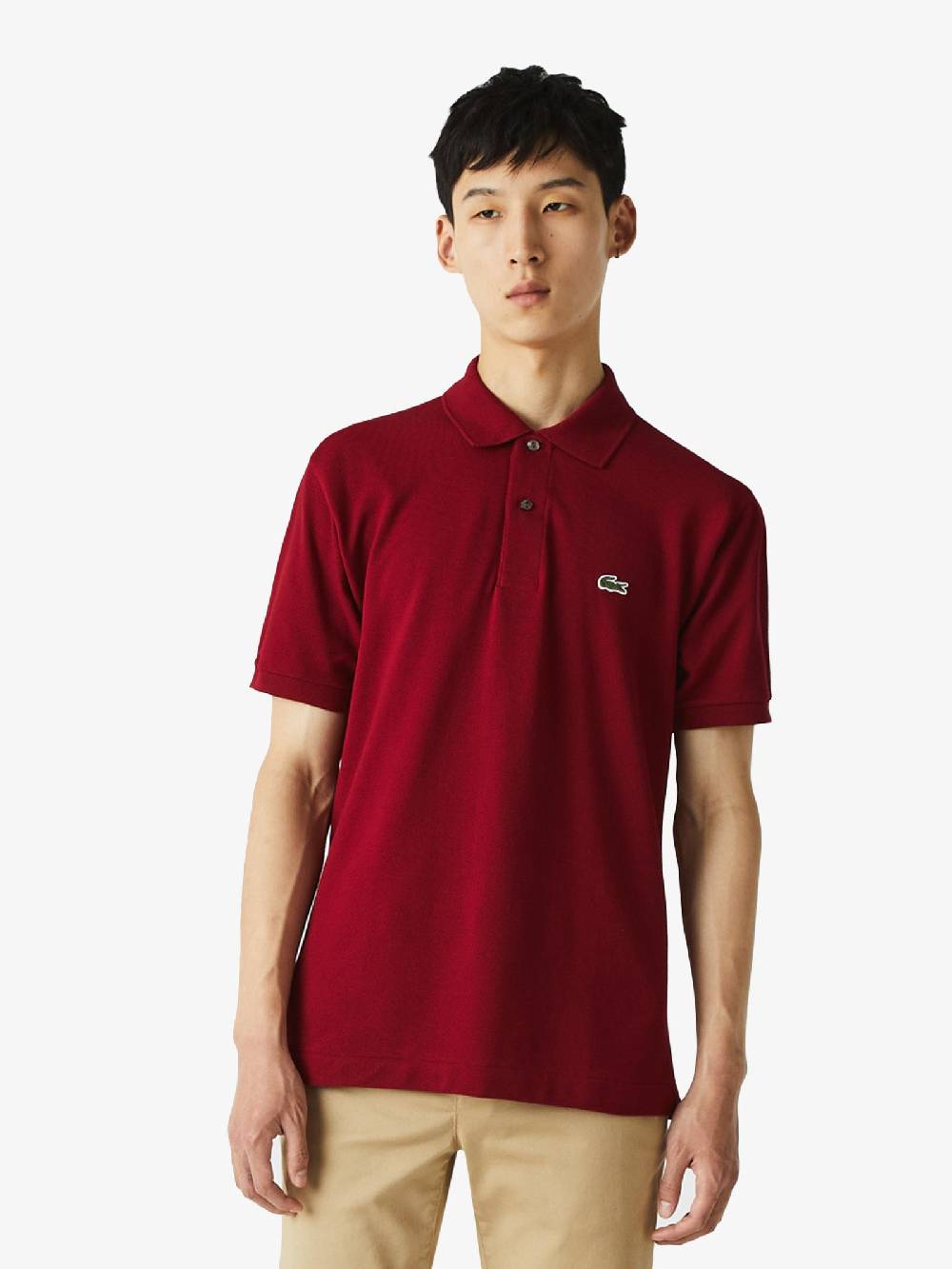 LACOSTE Polo Regolare Uomo In Cotone Rosso Intenso