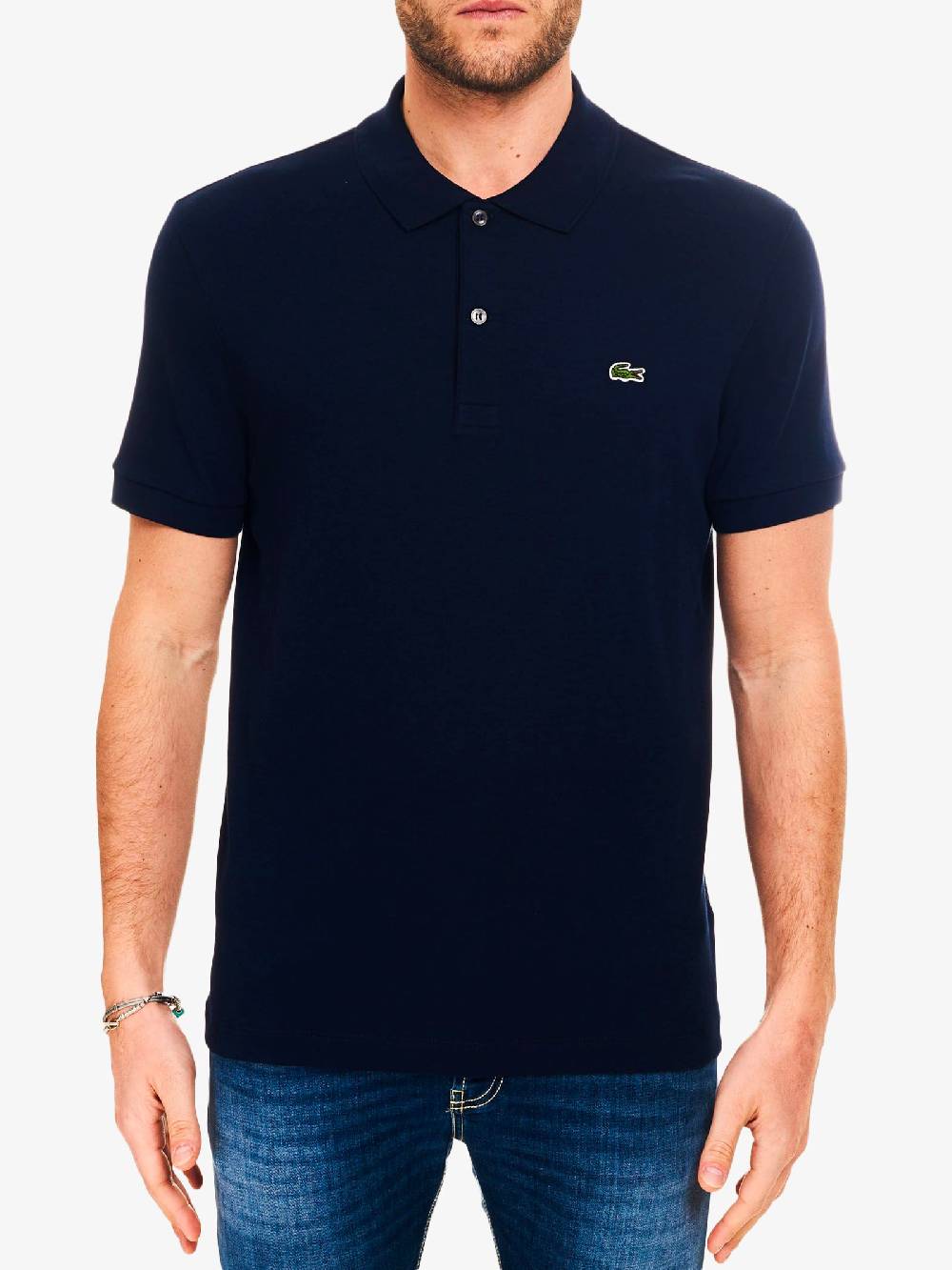 LACOSTE Polo Uomo In Cotone Blu Scuro