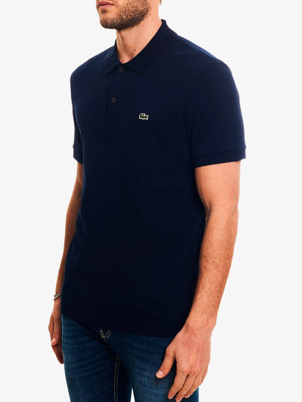 LACOSTE Polo Uomo In Cotone Blu Scuro