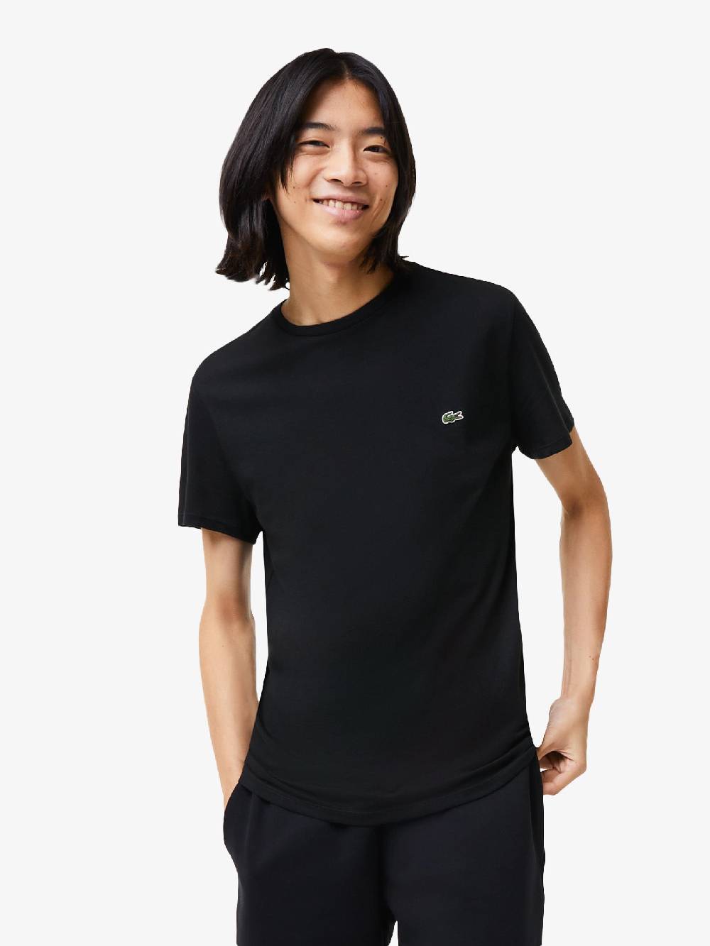 LACOSTE T-shirt In Cotone Nero