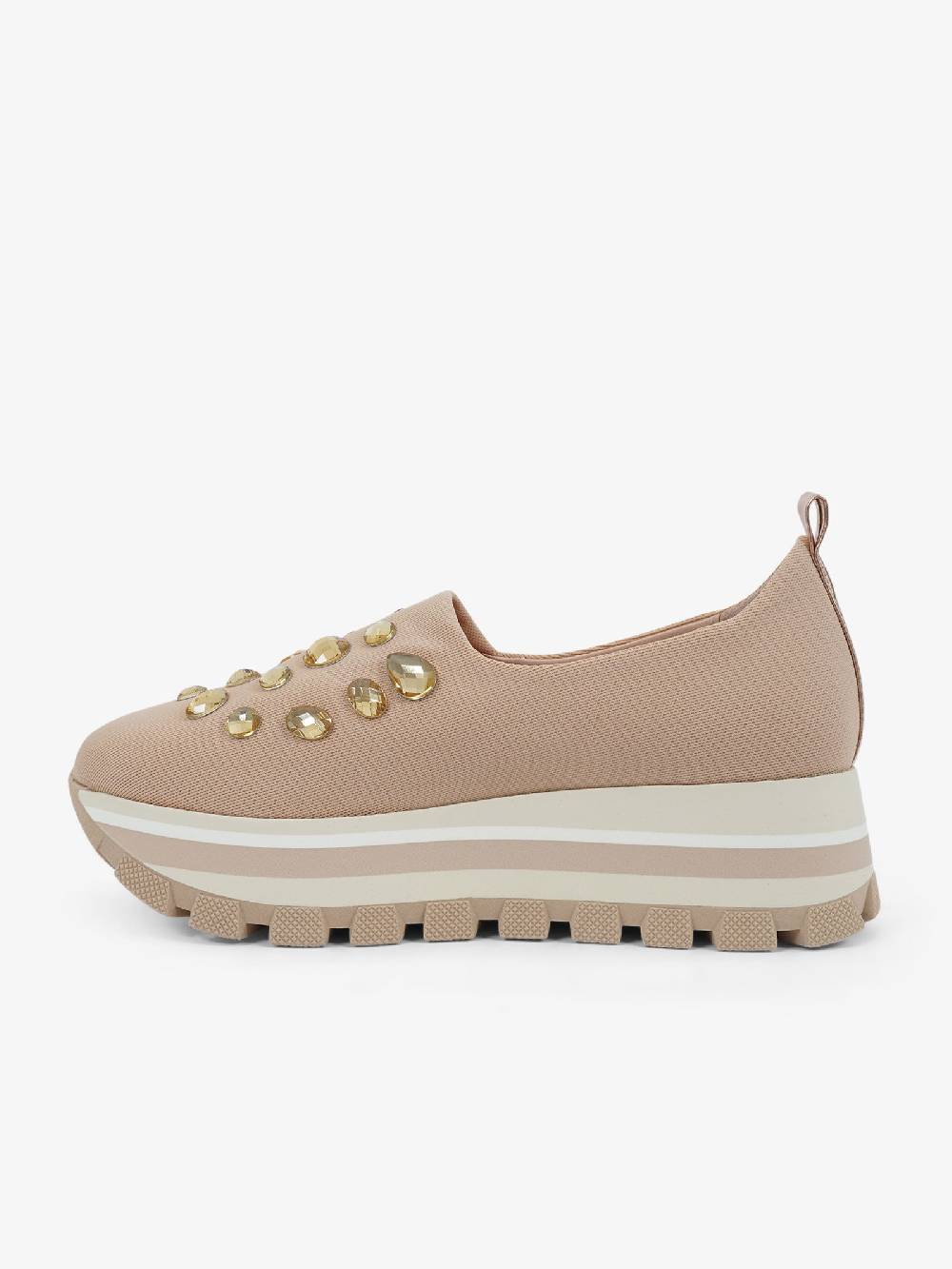 LORENZO MARI Mocassini DEA01 Donna Tessuto Beige