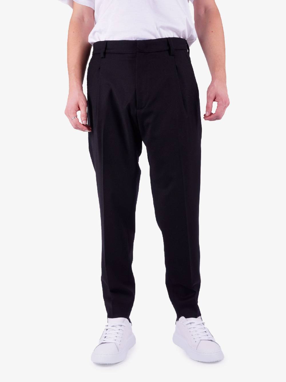 LOW BRAND Pantalone Classico Uomo In Lana Nero