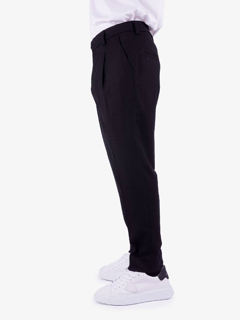 LOW BRAND Pantalone Classico Uomo In Lana Nero