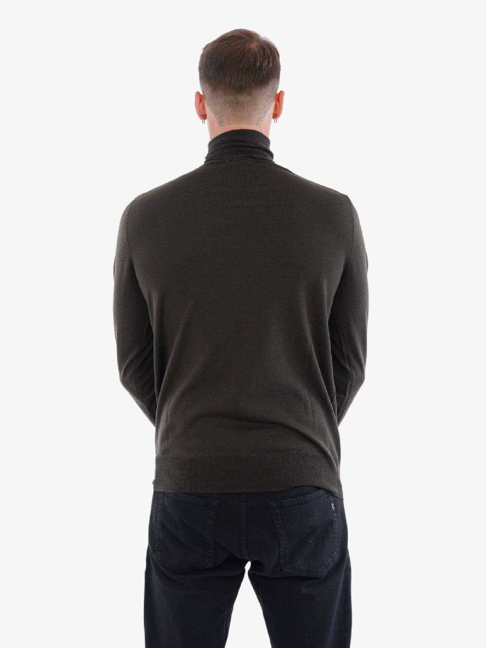 PAOLO PECORA Maglia A Collo Alto A003F0012358 Uomo Marrone In Lana Merino