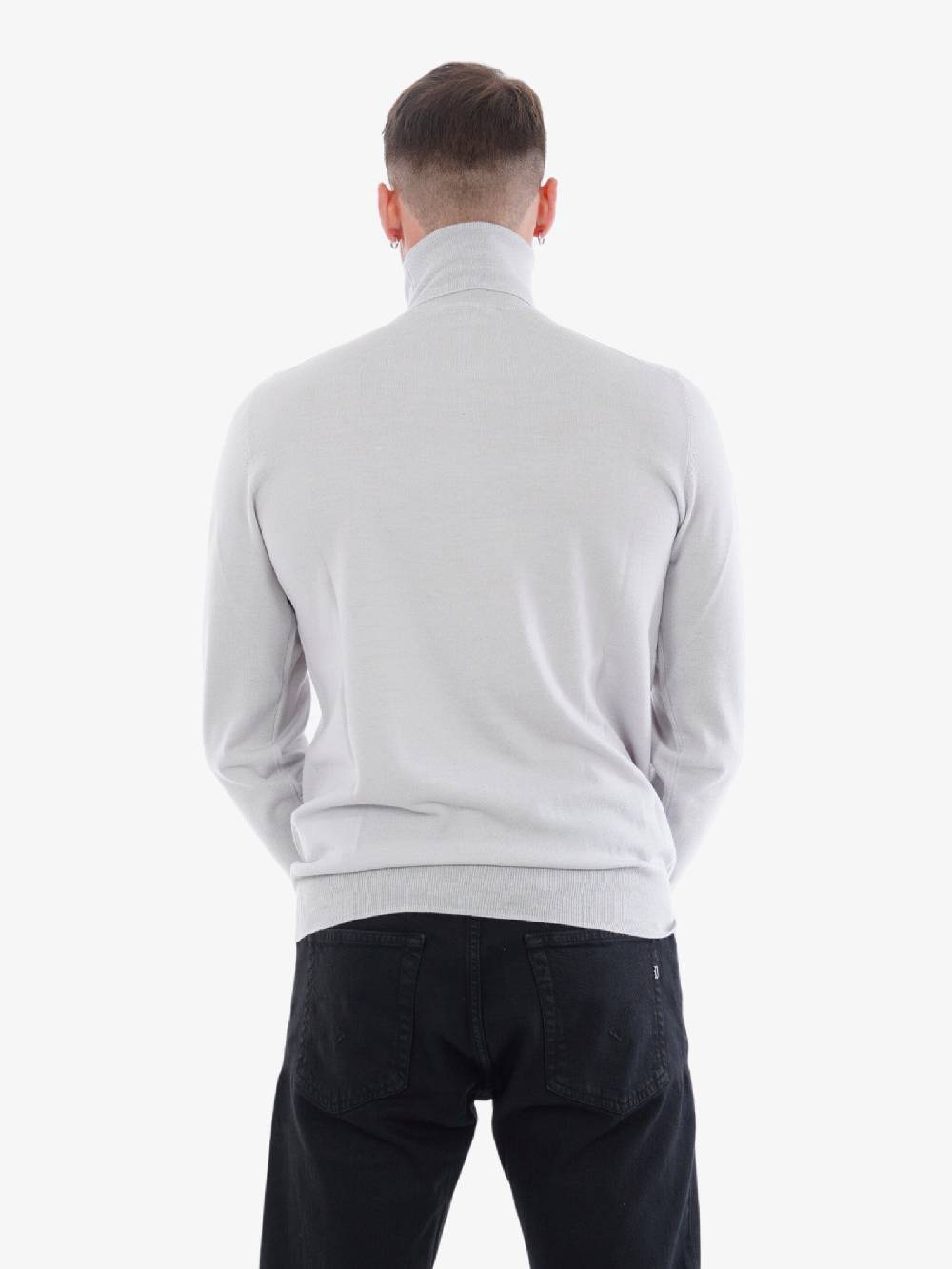 PAOLO PECORA Maglia A Collo Alto A003F0018778 Uomo Grigio In Lana Merino