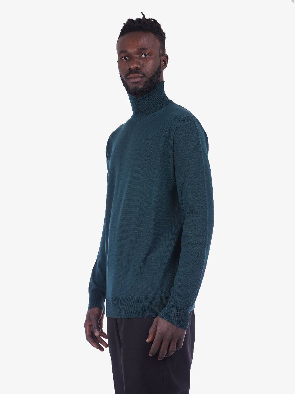 GOLDEN CRAFT Maglia A Collo Alto In Lana Merino Uomo Verde