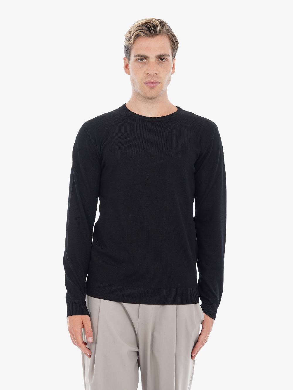 SSEINSE Maglia A Maniche Lunghe 2500SS Uomo In Misto Viscosa Nero