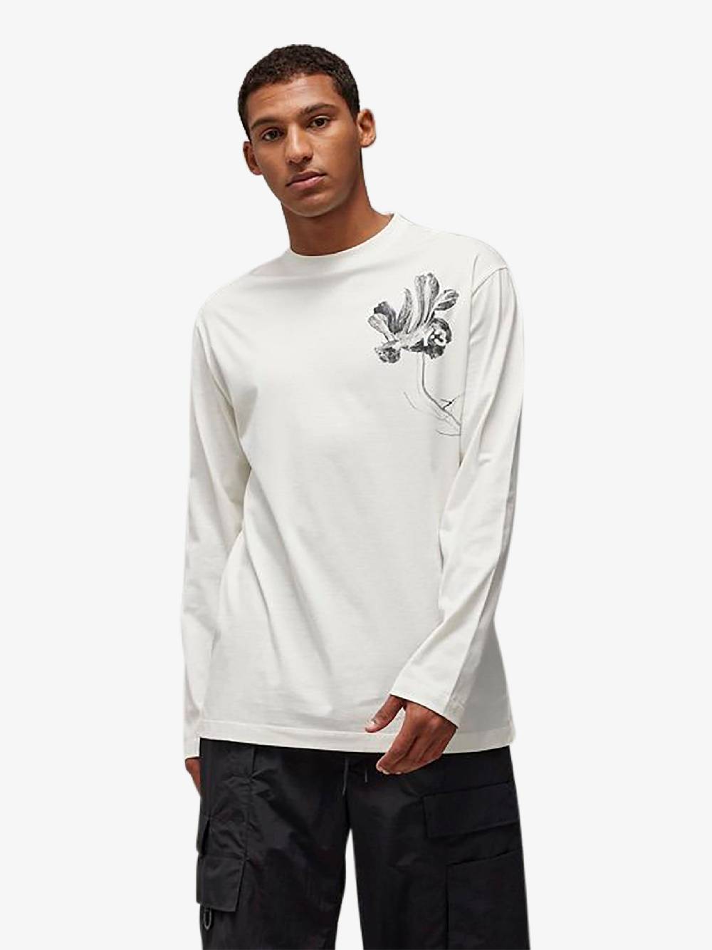 Y-3 Maglia A Maniche Lunghe Graphic IV7742 Unisex Bianco