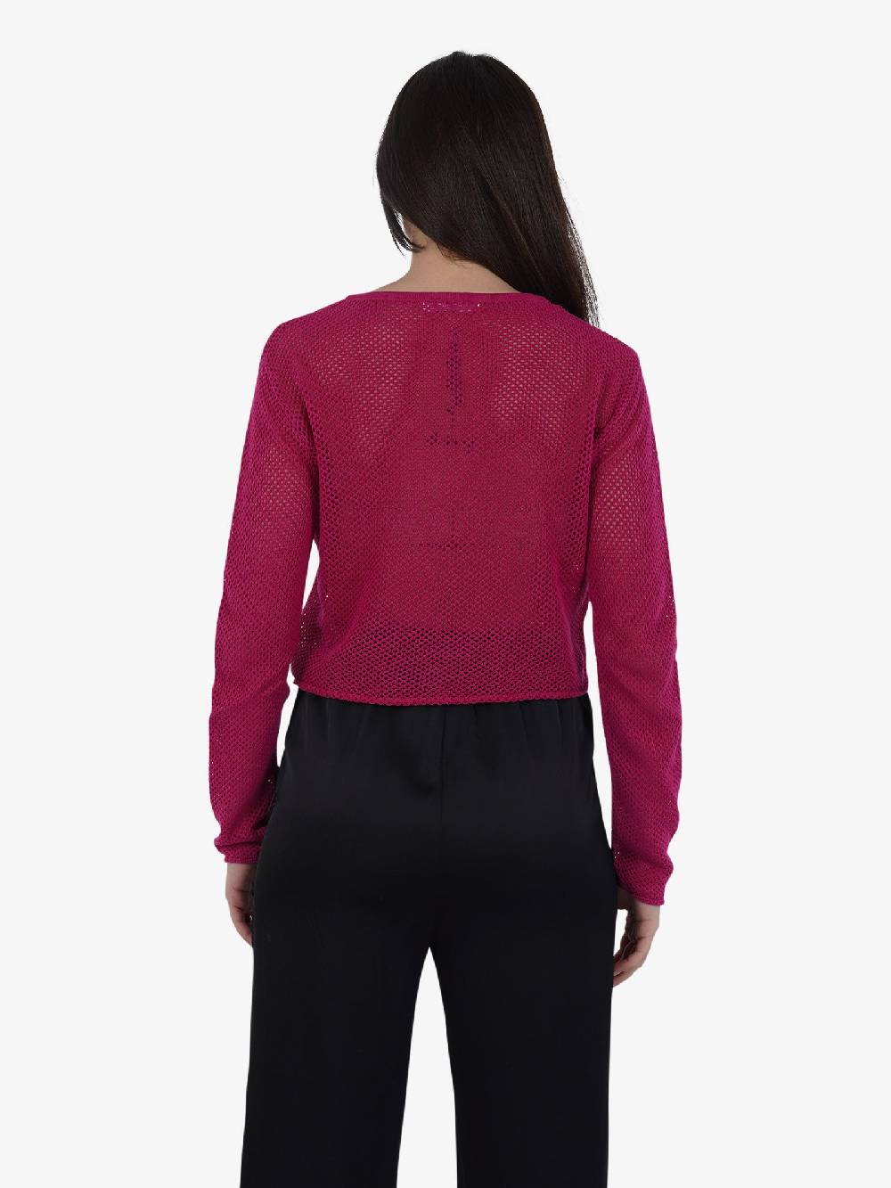 GLAMOROUS Maglia A Maniche Lunghe HC0260 Donna Cotone Fucsia