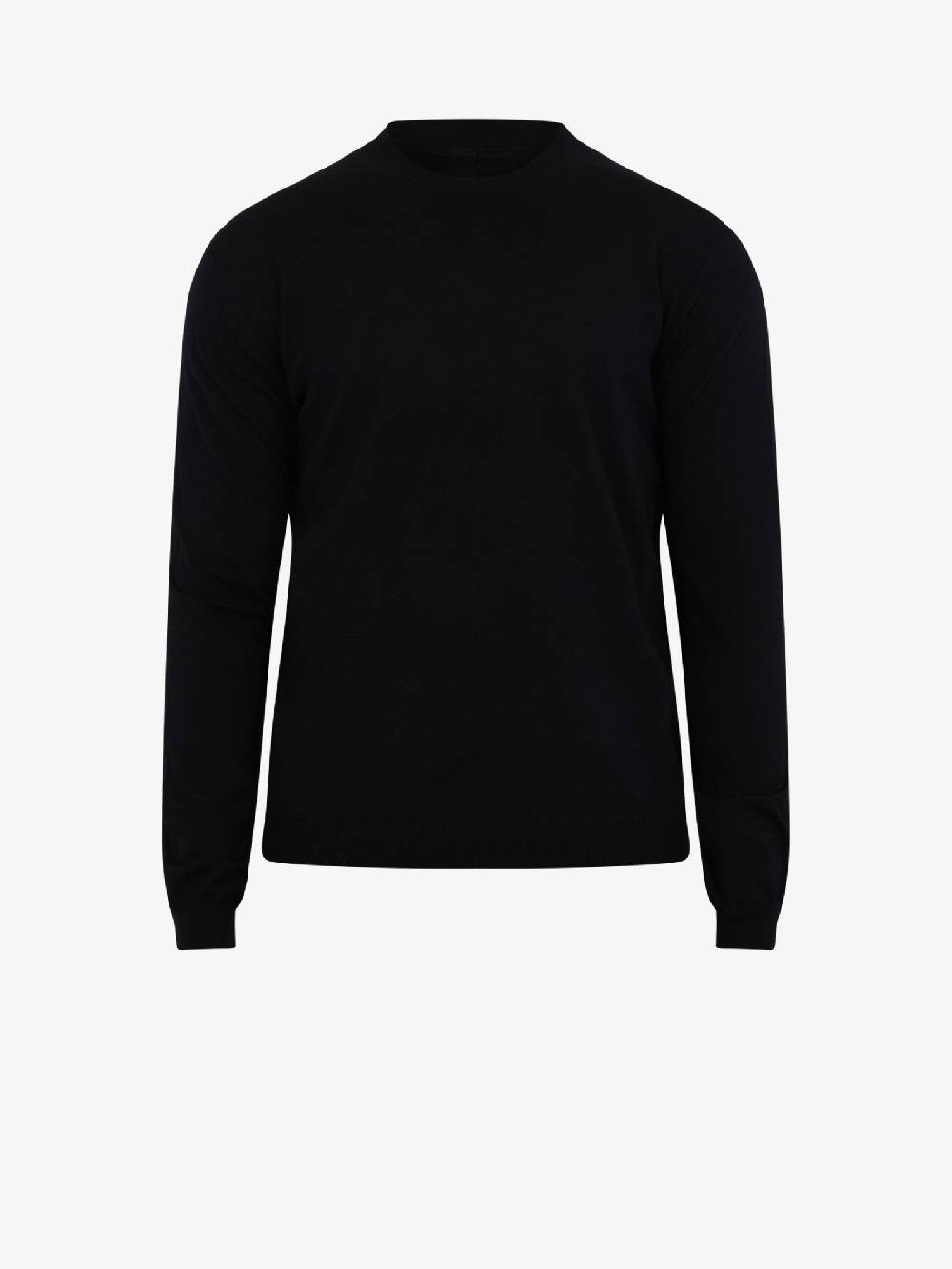LOW BRAND Maglia a maniche lunghe K139 doppio girocollo uomo in lana nero