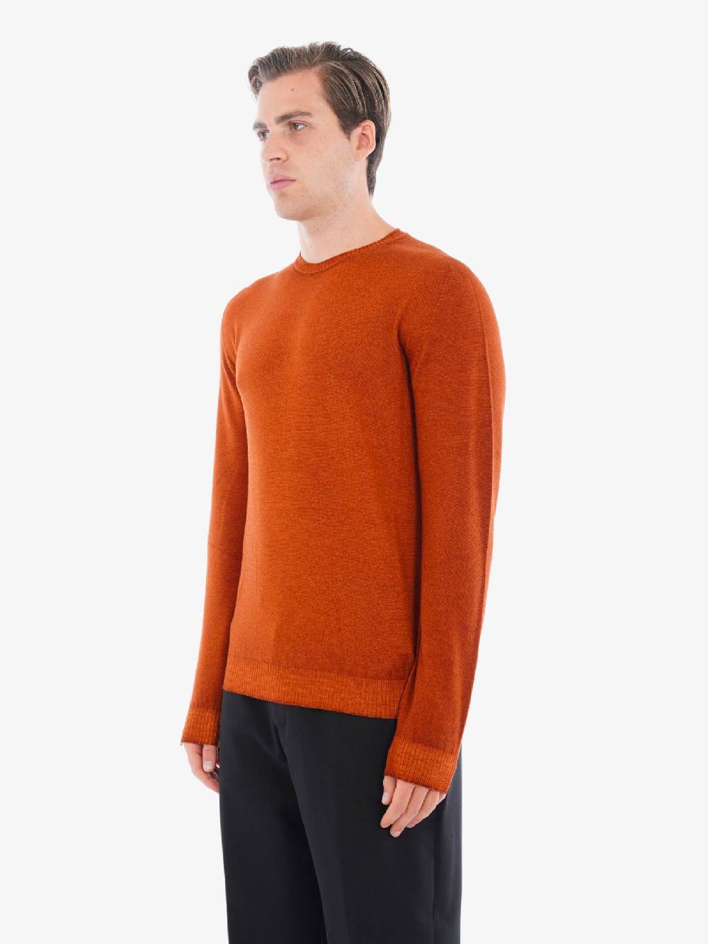 AROVESCIO Maglia A Maniche Lunghe M2001/2231 Uomo In Lana Arancione