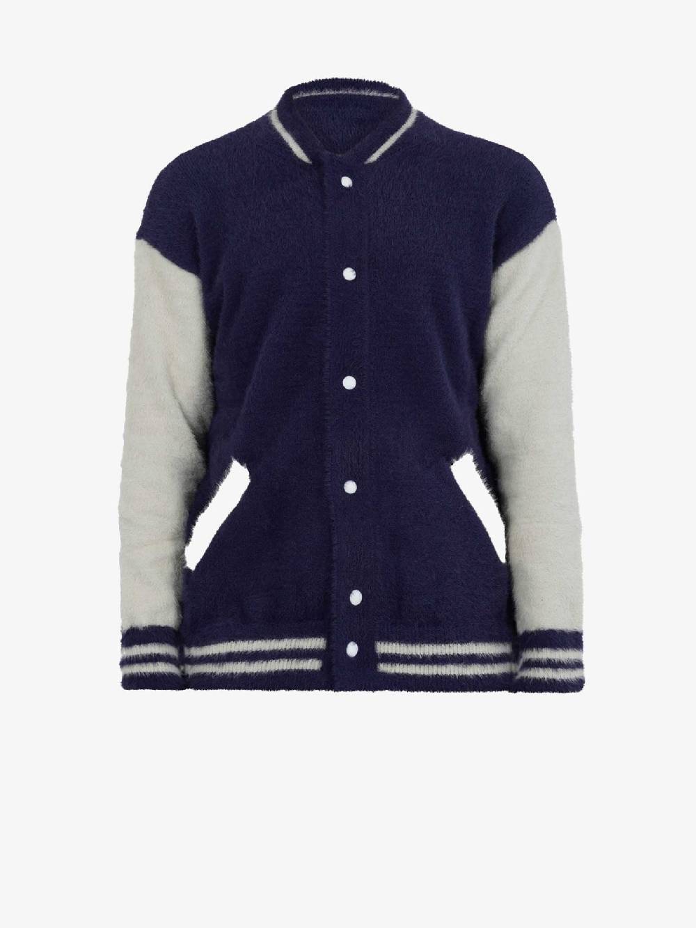 YES LONDON Maglia a maniche lunghe varsity XML3545 uomo blu/panna