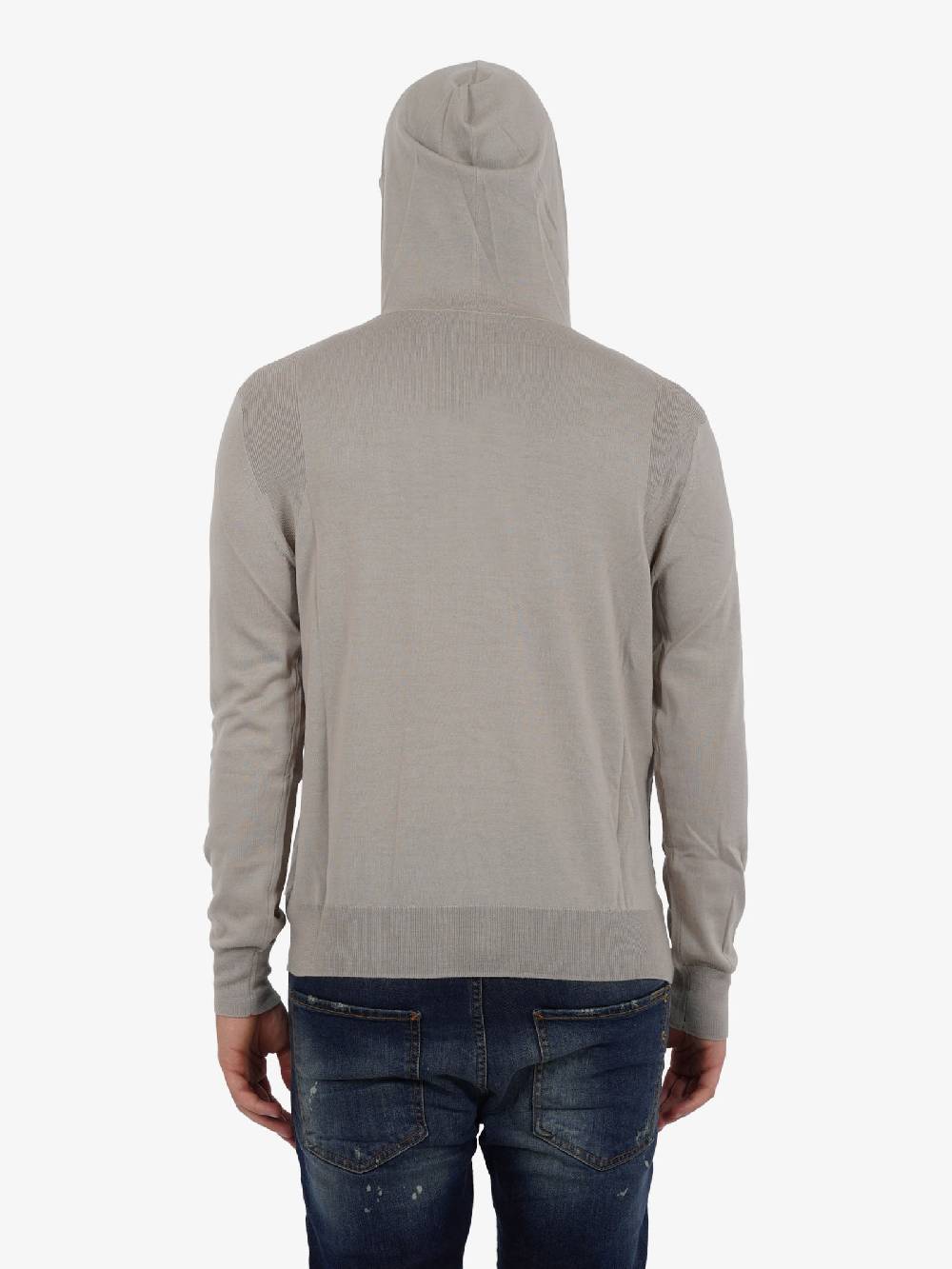 LOW BRAND Maglia Con Cappuccio K138 Extrafine Uomo In Lana Merino Beige