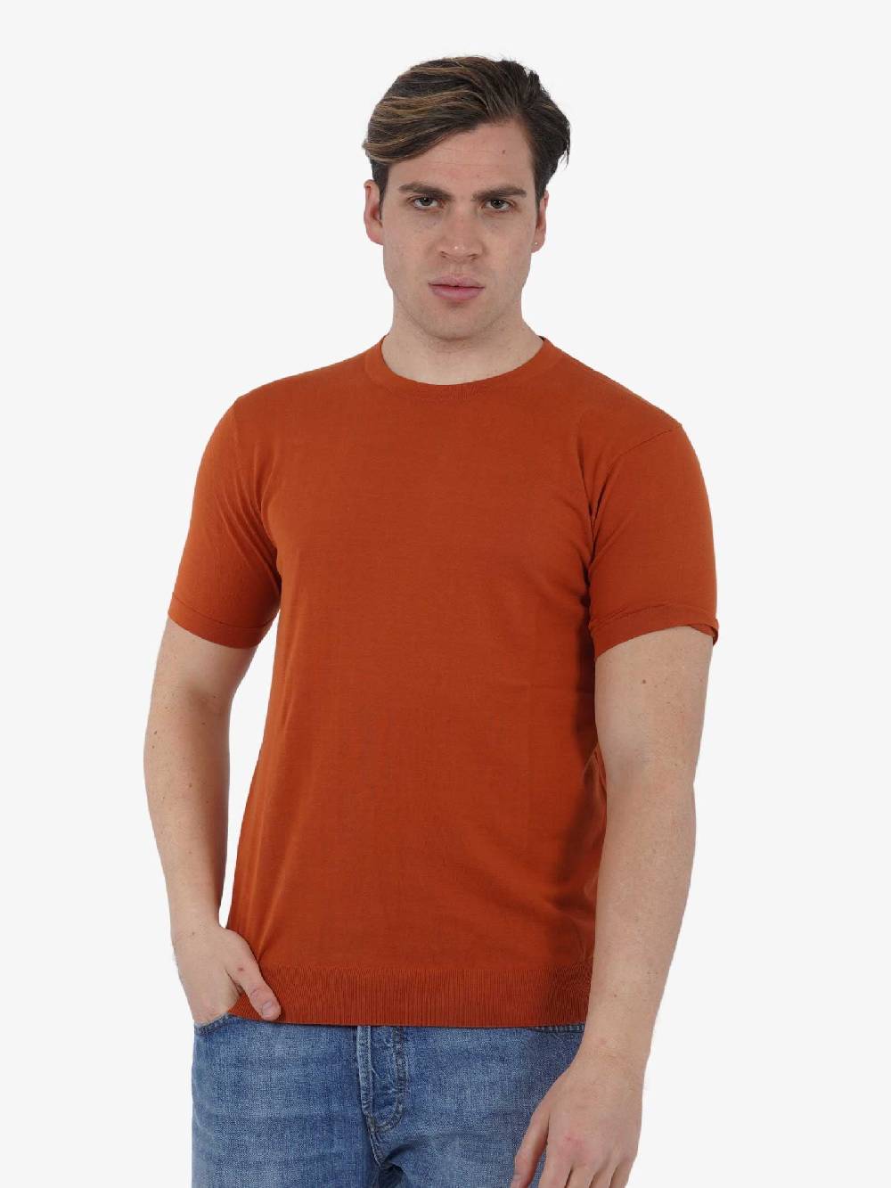 DIKTAT Maglia G/C M/M DK67034 uomo cotone arancione