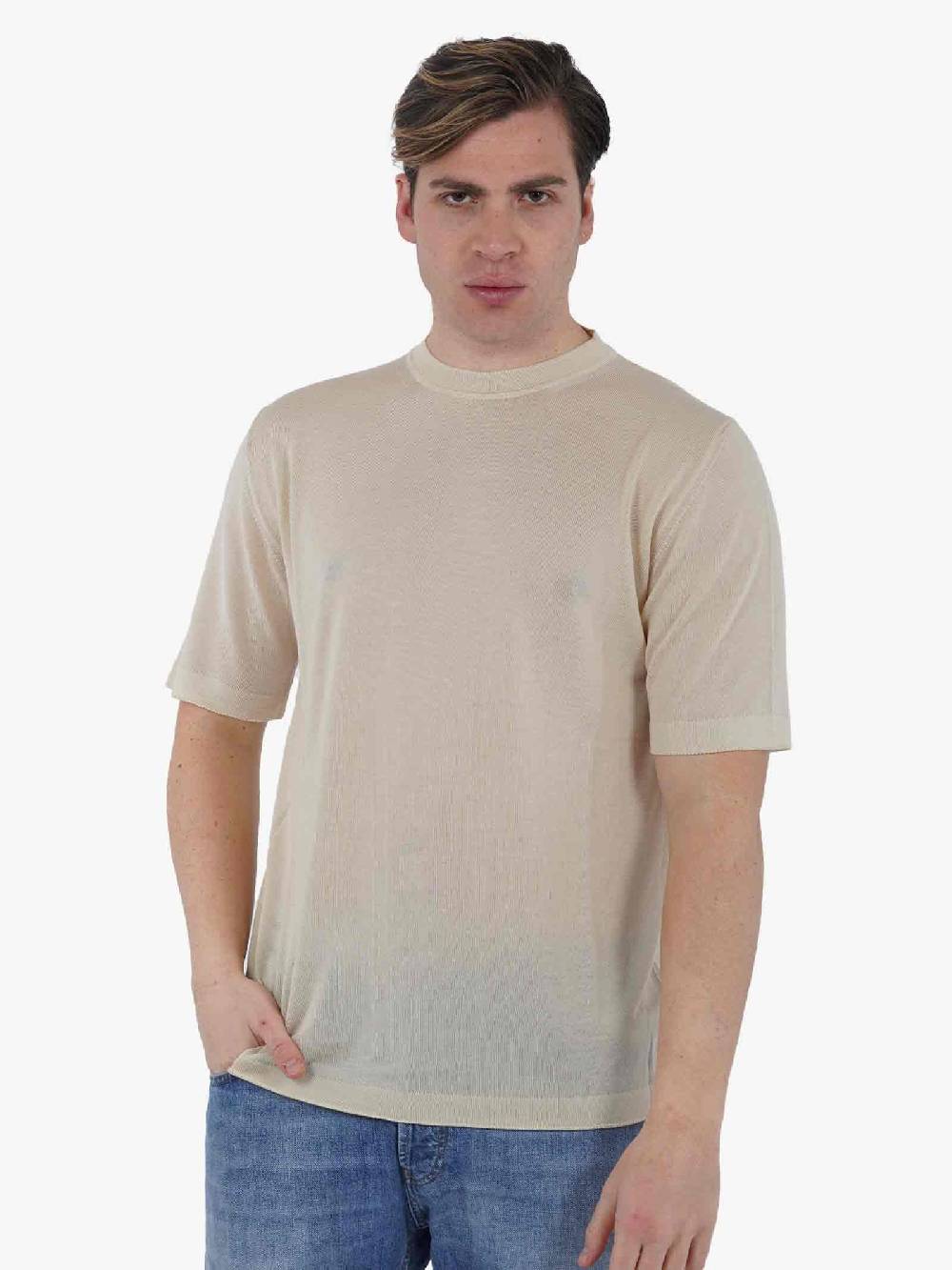 GRIFONI Maglia girocollo M/M GR110009/134 uomo cupro beige
