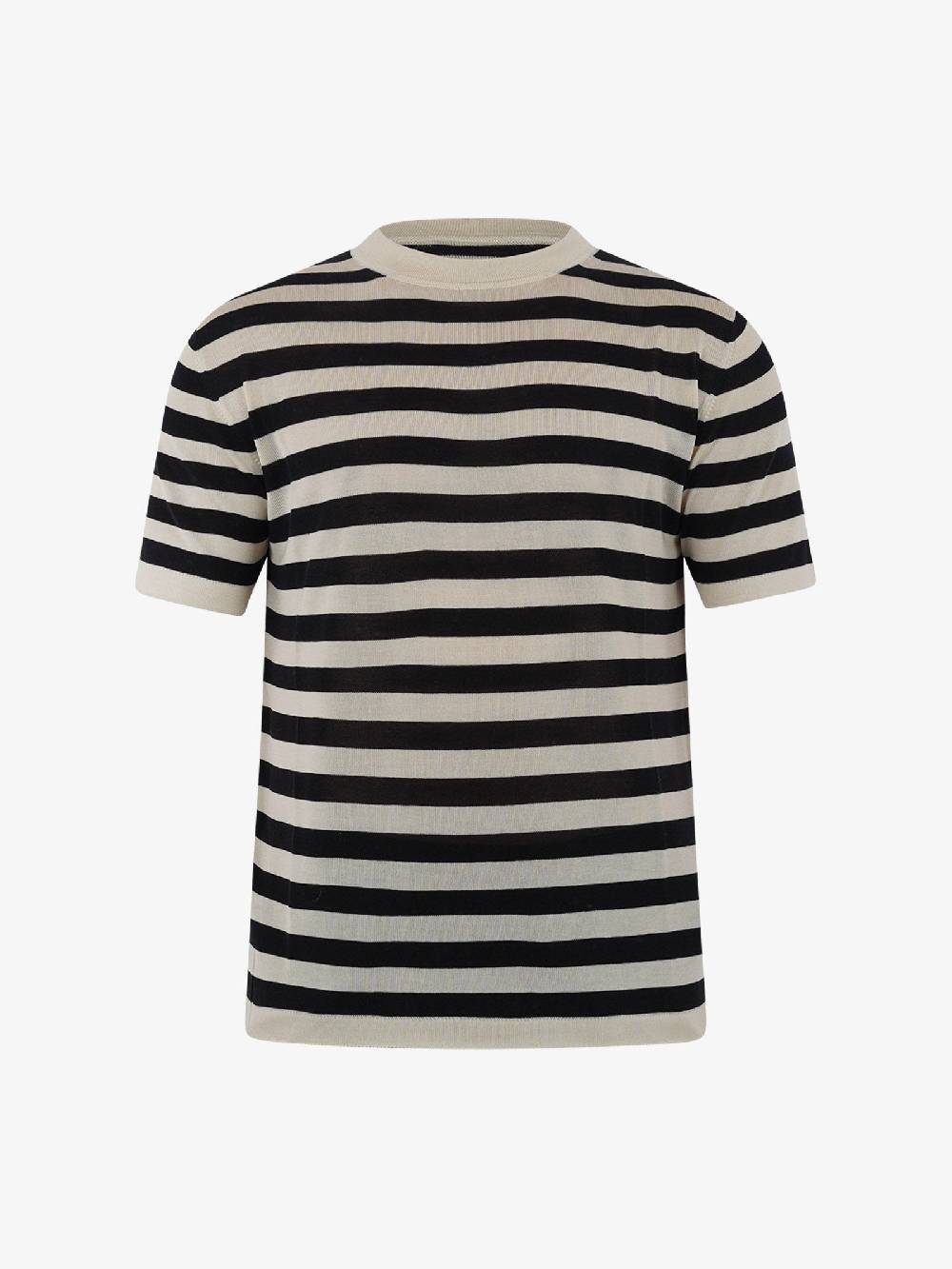 GRIFONI Maglia Girocollo Rigata GR110009/135 Uomo Cupro Beige