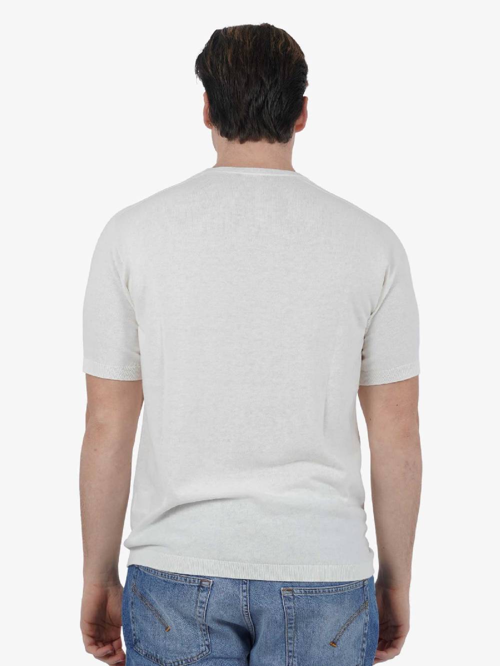 AROVESCIO Maglia Paricollo MM F15 S24M3100 Uomo Cotone Bianco