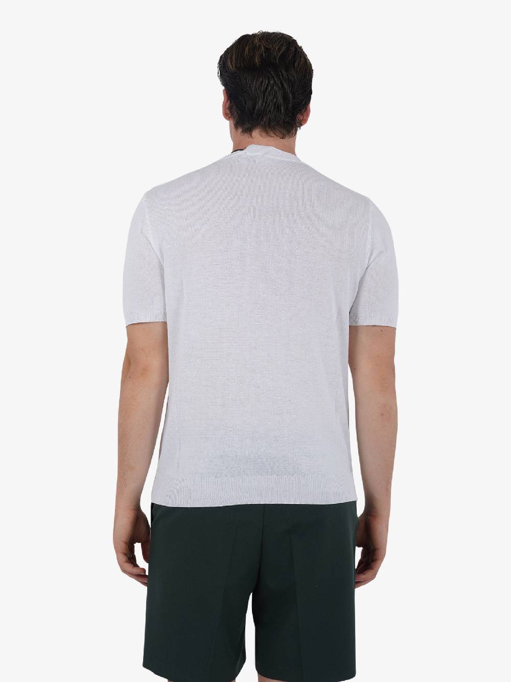 WHITE OVER Maglia Regular Girocollo ML/001 Uomo Viscosa Bianco